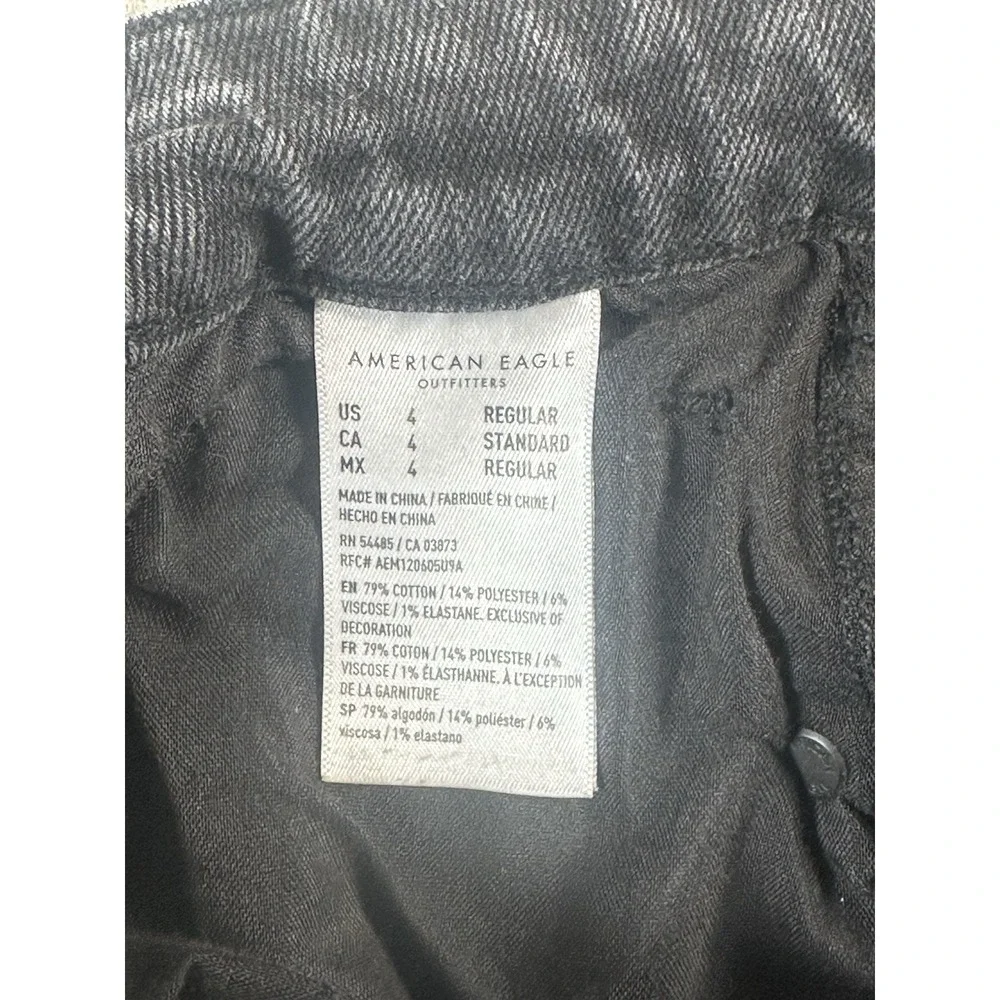 American Eagle Outfitters Jeans‎ Womens 4 Black Cotton Denim Mom Curvy Stretch